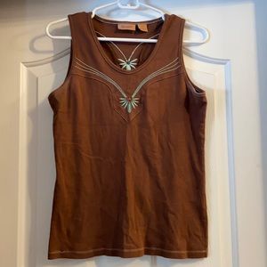 Wrangler brown and turquoise tank